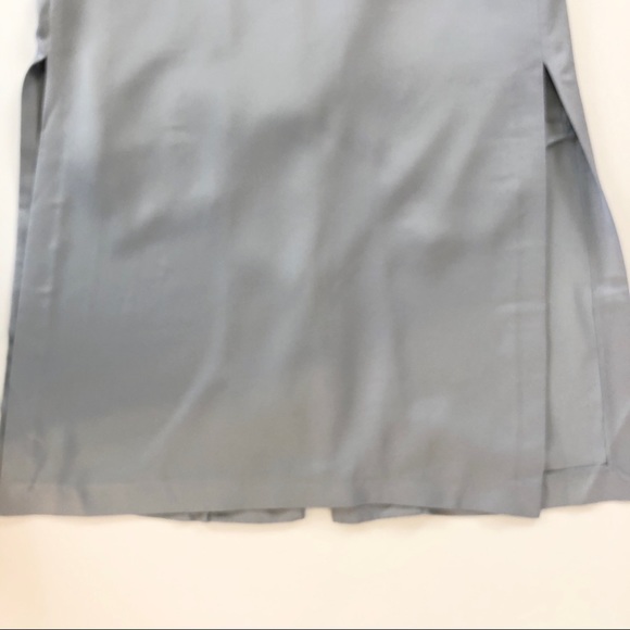 River Island Long Open Front Gray Silver Duster - Picture 7 of 14